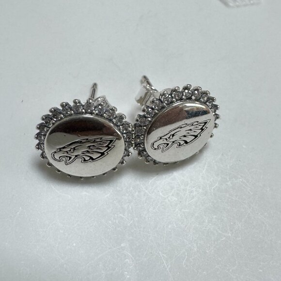 Philadelphia Eagles Earrings S925 Sterling Silver Stud Earrings Handmade - Picture 1 of 3